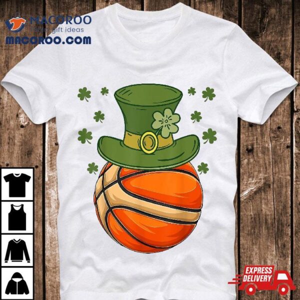 St Patricks Day Basketball Shamrock Irish Boys Girls Shirt