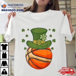 St Patricks Day Basketball Shamrock Irish Boys Girls Tshirt