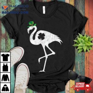 St Patricks Day Flamingo Lover Shamrock Tshirt