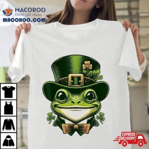 St Patricks Day Frog Face Saint Pattys Paddys Kids Shirt