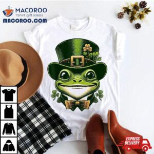 St Patricks Day Frog Face Saint Pattys Paddys Kids Shirt