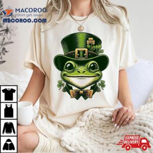 St Patricks Day Frog Face Saint Pattys Paddys Kids Tshirt