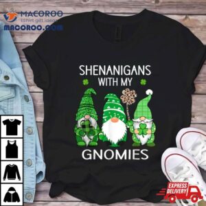 St Patricks Day Lucky Shamrock Leopard Gnomes Irish Women Tshirt