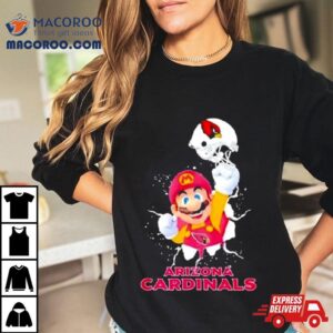 Super Mario X Nfl Arizona Cardinals Football Tshirt