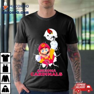 Super Mario X Nfl Arizona Cardinals Football Tshirt