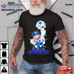 Super Mario X Nfl Dallas Cowboys Football Tshirt