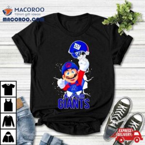 Super Mario X Nfl New York Giants Football Tshirt