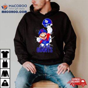 Super Mario X Nfl New York Giants Football Tshirt