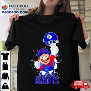 Super Mario X Nfl New York Giants Football Tshirt