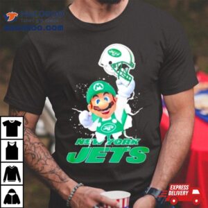 Super Mario X Nfl New York Jets Football Tshirt