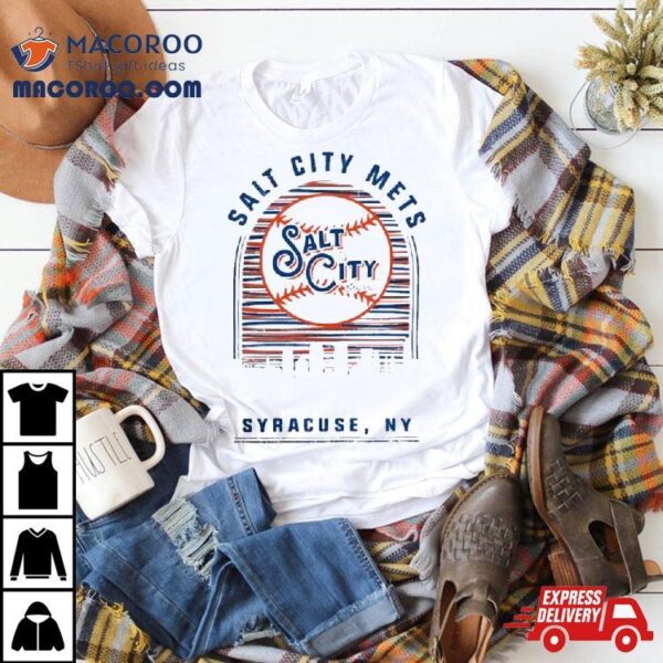 Syracuse Mets Skyline Salt City Mets Logo T Shirt