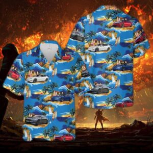 Tesla Model S Plaid Hawaiian Shirt