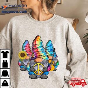 Three Hippie Gnomes Tie Dye Funny Design For Shirt