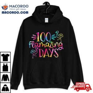 Tie Dye Amazing Days Of School Flamingo Happy Th Day Tshirt