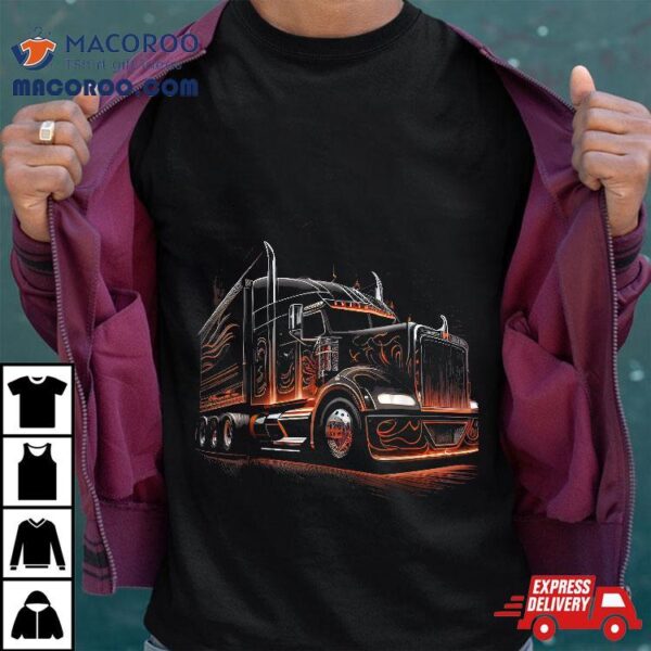 Truck Driver American Flag Trucker Shirt