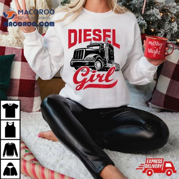 Truck Driver Trucker Semi Big Rig Diesel Girl Pink Shirt