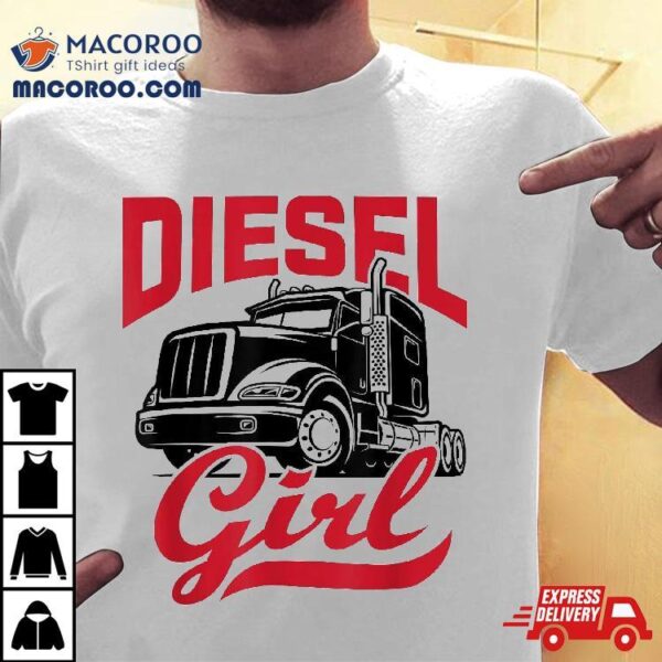 Truck Driver Trucker Semi Big Rig Diesel Girl Pink Shirt