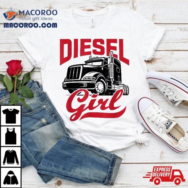 Truck Driver Trucker Semi Big Rig Diesel Girl Pink Shirt