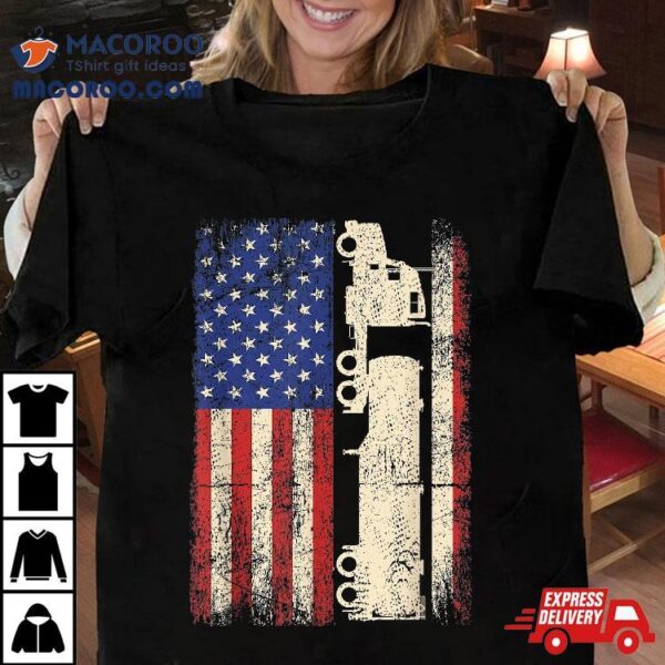 Truck Driver Usa American Flag Shirt Patriotic Trucker