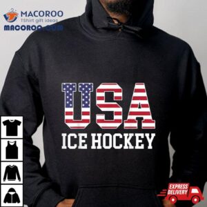 Usa Flag Hockey Player American Ice Tshirt