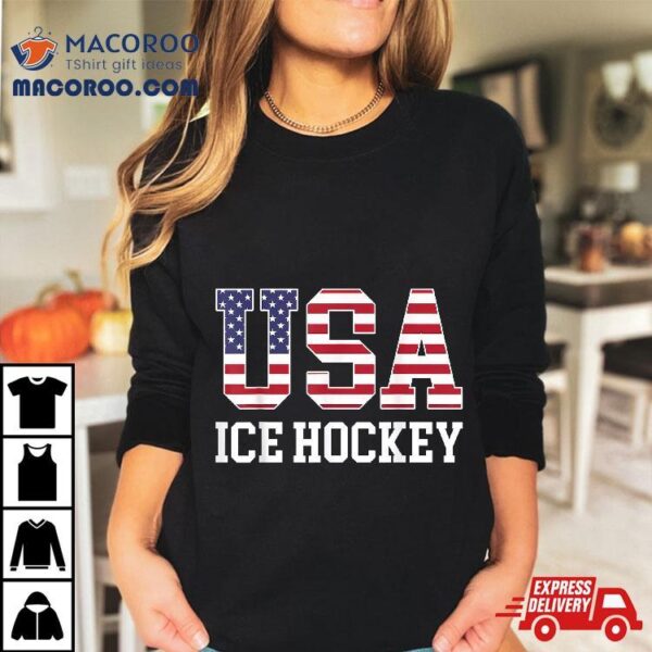 Usa Flag Hockey Player – American Ice Shirt