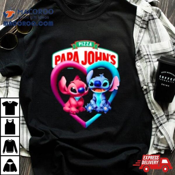 Valentine Stitch Pizza Papa John’s Shirt