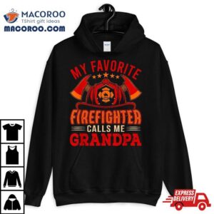 Vintage My Favorite Firefighter Calls Me Grandpa Funny Job Tshirt