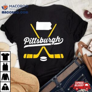 Vintage Pittsburgh Ice Hockey Sticks Sports Team Fan Gift Shirt