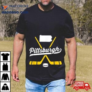 Vintage Pittsburgh Ice Hockey Sticks Sports Team Fan Gif Tshirt