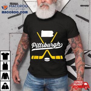 Vintage Pittsburgh Ice Hockey Sticks Sports Team Fan Gif Tshirt