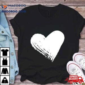 White Heart Art Valentine Tshirt