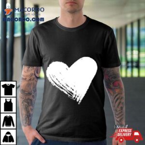 White Heart Art Valentine Tshirt