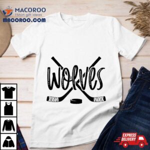 Wolves Hockey Team Mascot School Spirit Game Nigh Tshirt