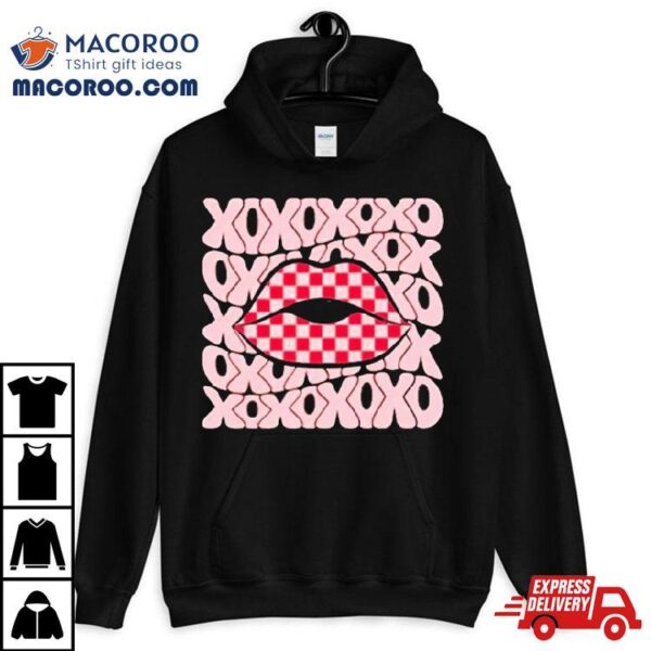 Xoxo Retro Checkered Lips Shirt