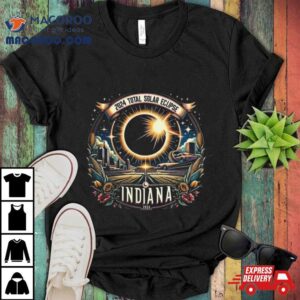 Total Solar Eclipse Indiana Vintage Style Indianapolis Eclipse Souvenir Tshirt