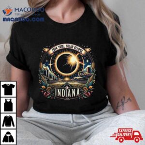 Total Solar Eclipse Indiana Vintage Style Indianapolis Eclipse Souvenir Tshirt