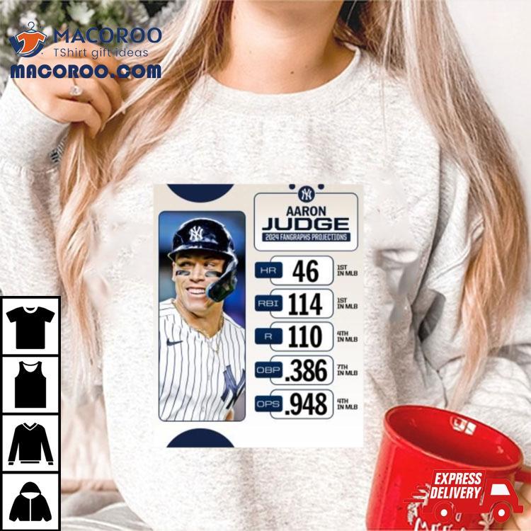 Aaron Judge 2024 Fangraphs Projection 46 Hr, 114 Rbi, 110 R Shirt Aaron Judge 2024 Fangraphs Projection 46 Hr, 114 Rbi, 110 R Shirt