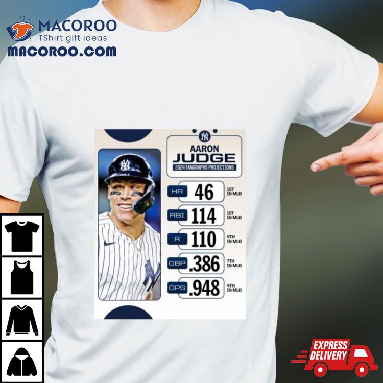 Aaron Judge 2024 Fangraphs Projection 46 Hr, 114 Rbi, 110 R Shirt Aaron Judge 2024 Fangraphs Projection 46 Hr, 114 Rbi, 110 R Shirt
