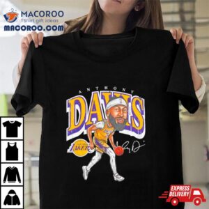 Anthony Davis Los Angeles Lakers Cartoon Signature Tshirt