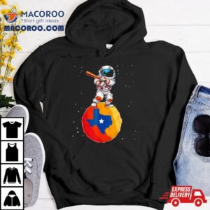 Astronaut Holding Baseball Bat Standing On Houston Astros Planet Stars Tshirt