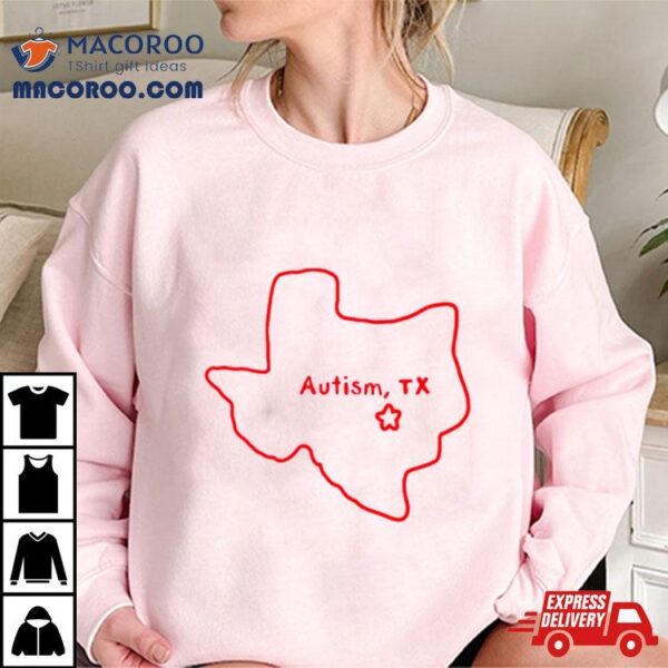 Autism Tx Texas Map Shirt