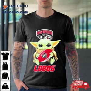 Baby Yoda Hug Rugby New Mexico Lobos Tshirt