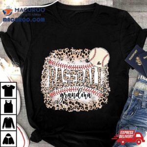 Baseball Grandma From Grandson Leopard Softball Mother S Day Tshirt