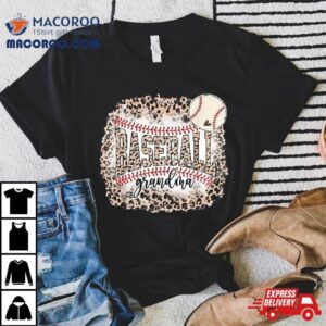 Baseball Grandma From Grandson Leopard Softball Mother S Day Tshirt