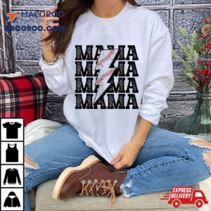 Baseball Mama Distressed Lightning Bolt Mom Shirt