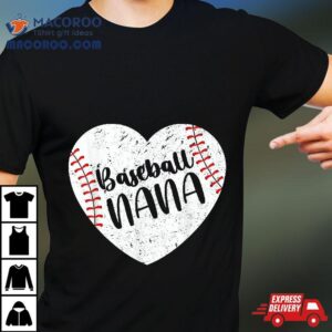 Baseball Nana Retro Heart Grandma Mother S Day Tshirt