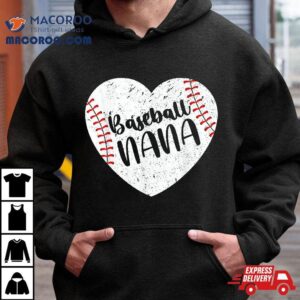 Baseball Nana Retro Heart Grandma Mother S Day Tshirt