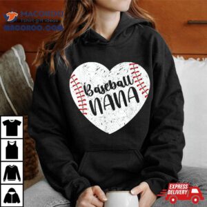 Baseball Nana Retro Heart Grandma Mother S Day Tshirt