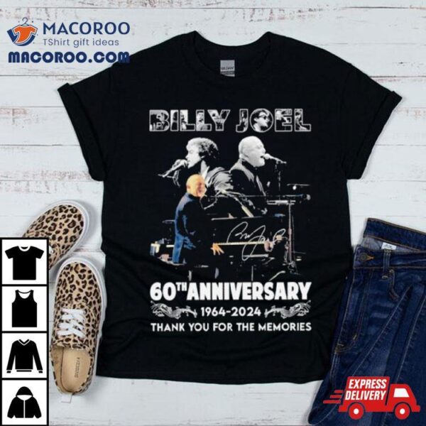 Billy Joel 60th Anniversary 1964 2024 Thank You For The Memories Signature Shirt