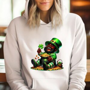 Black African American Leprechaun Gold Saint Patrick Rsquo S Day Hoodie